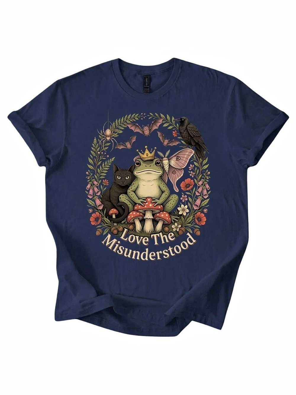 Gildan Frog Misunderstood Graphic Tee in Mavy Blue
